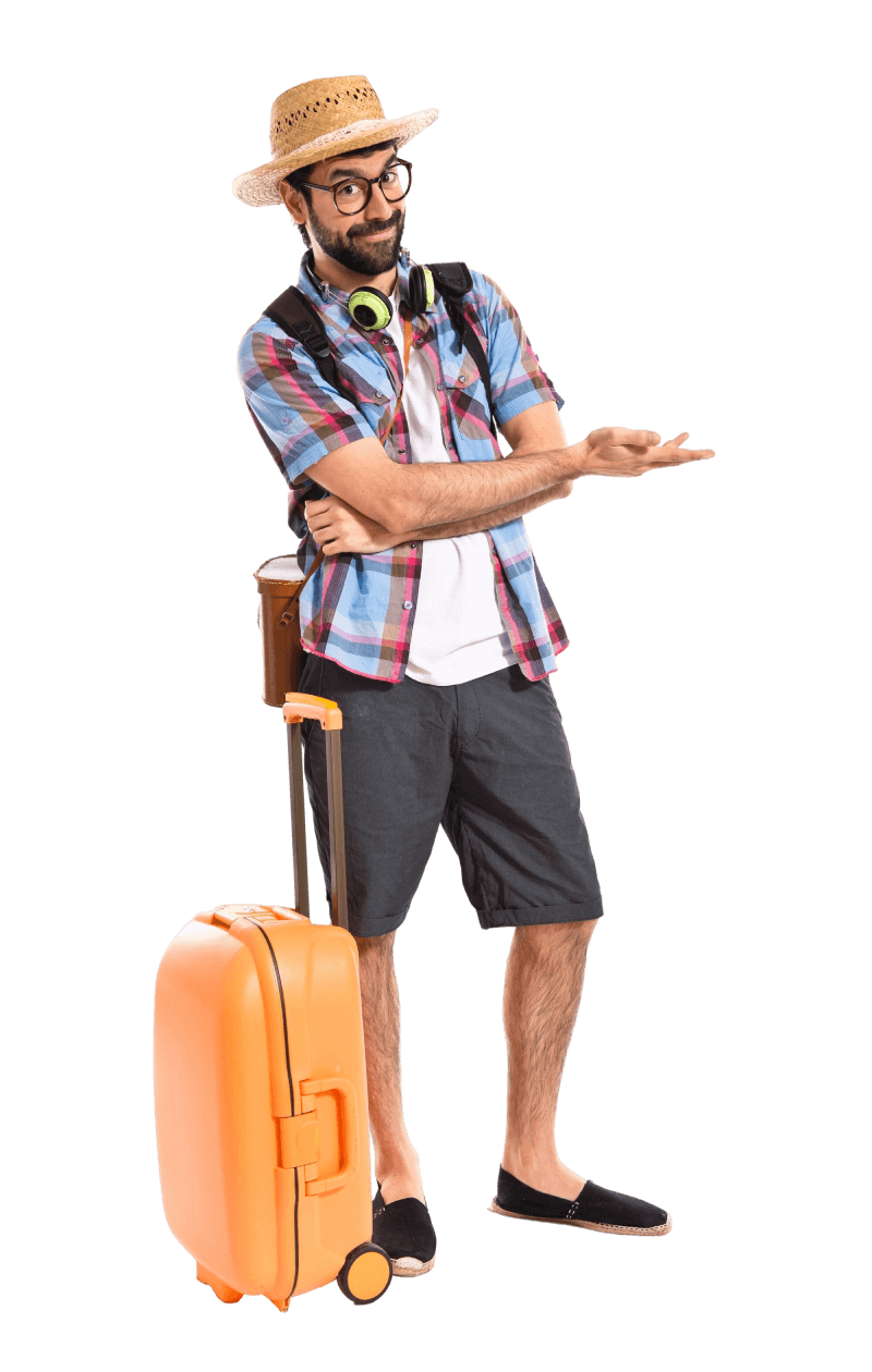 Traveler exploring destination